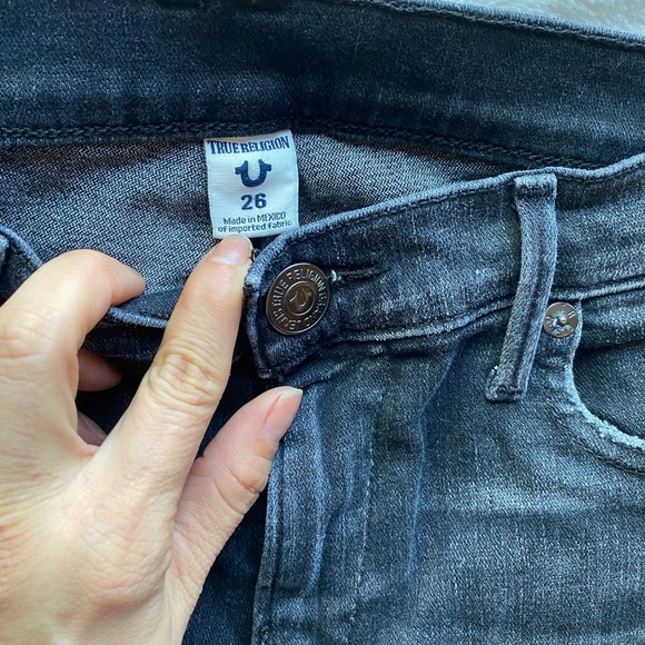 True religion Liv Relaxed Skinny Crystal Jean Black Smog Denim - Picture 6 of 16